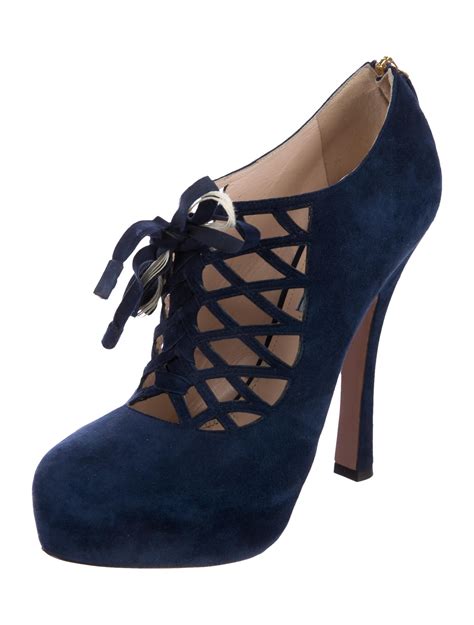 navy blue cut out bootie prada|Prada boots saks.